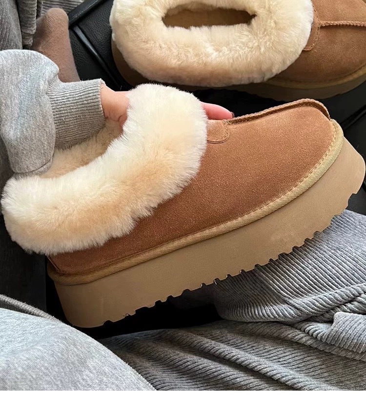 Women's Fur Integrated Thickened Warm Slugged Bottom Boots