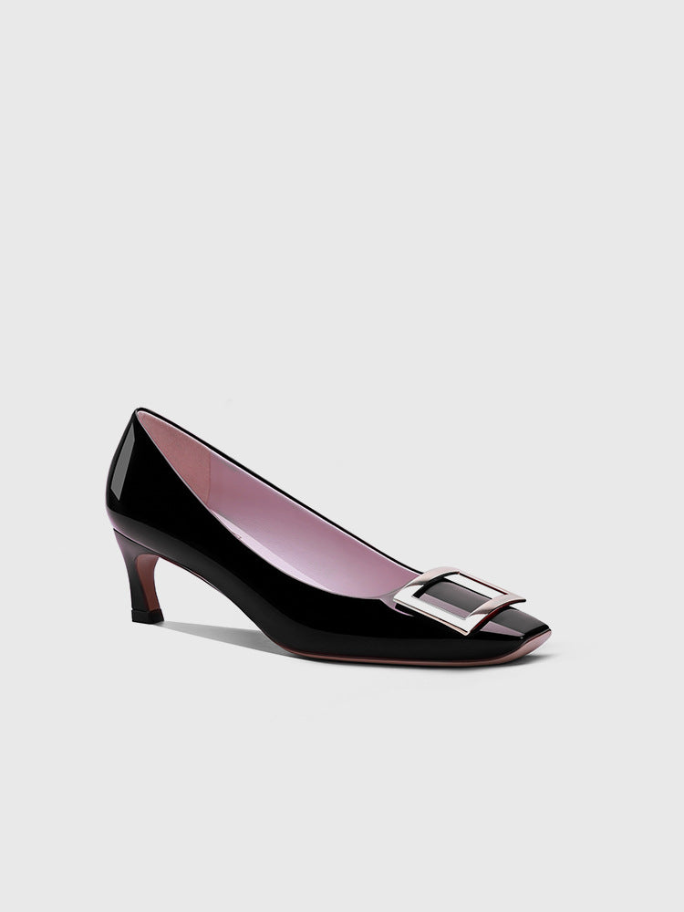 Women's Square Toe Buckle High Metal Workplace Women's Fashion Shoes