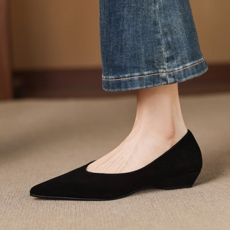Women's Frosted Low Shallow Mouth Pumps Spring Temperament Women's Fashion Shoes