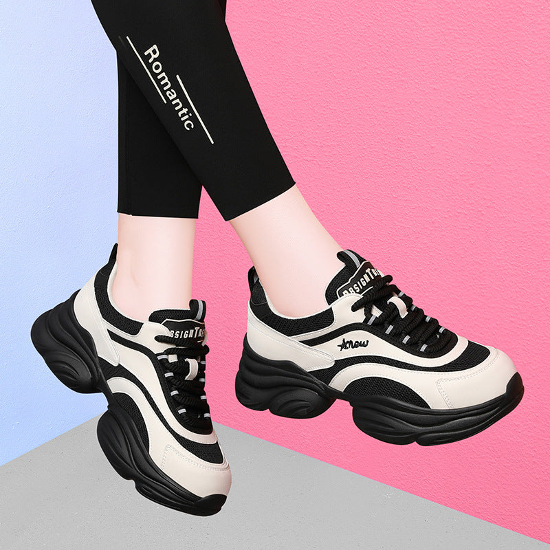 Women's Sports Platform Dad Black For Soft Sneakers
