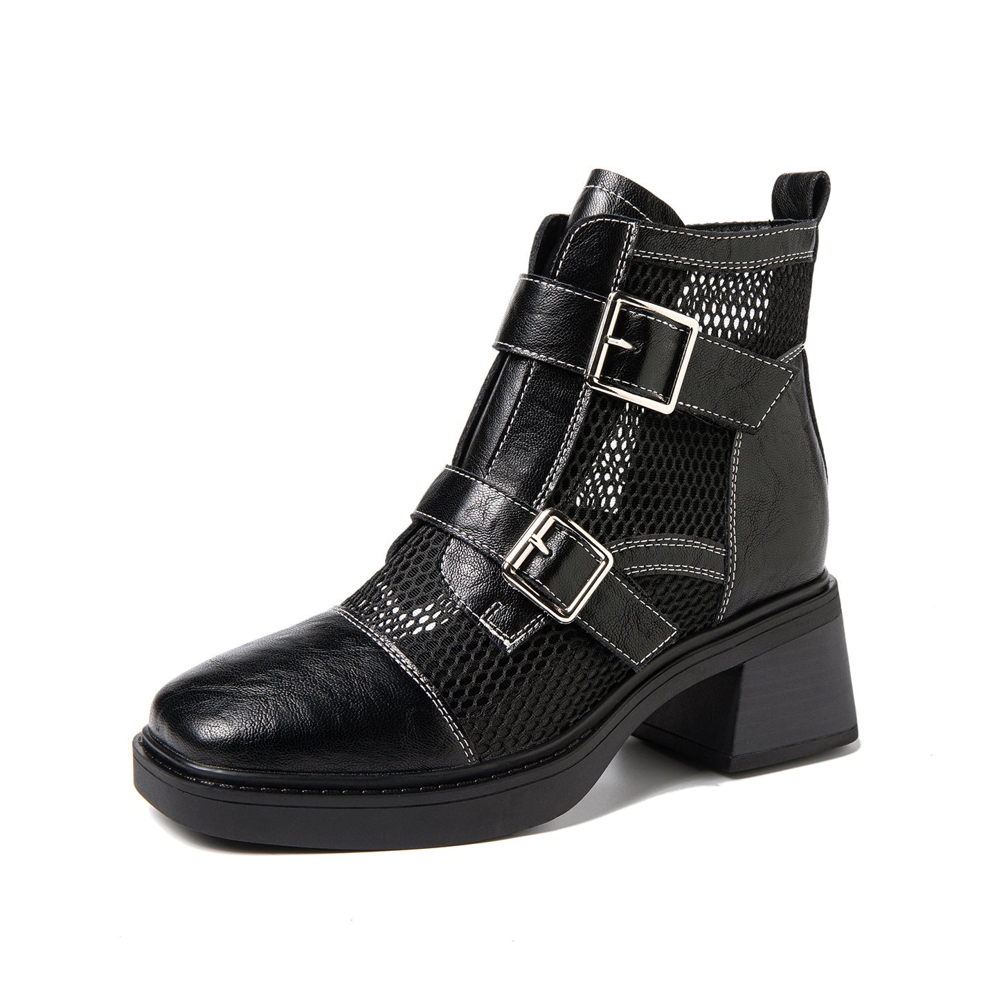 Women's Small Height Increasing Insole Breathable Hollow Women's Leather Boots