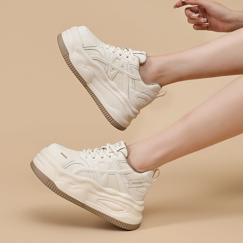 Women's Spring Comfortable Breathable Fashion Height Increasing Thick Casual Shoes