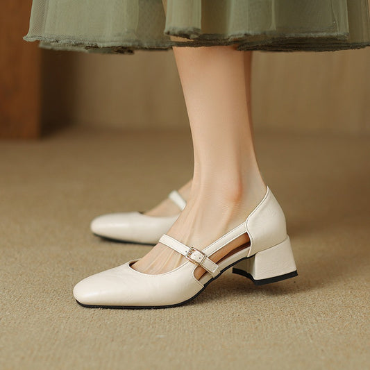 Women's Large Small Size Mary Jane Hollow Chunky Summer Men's Shoes