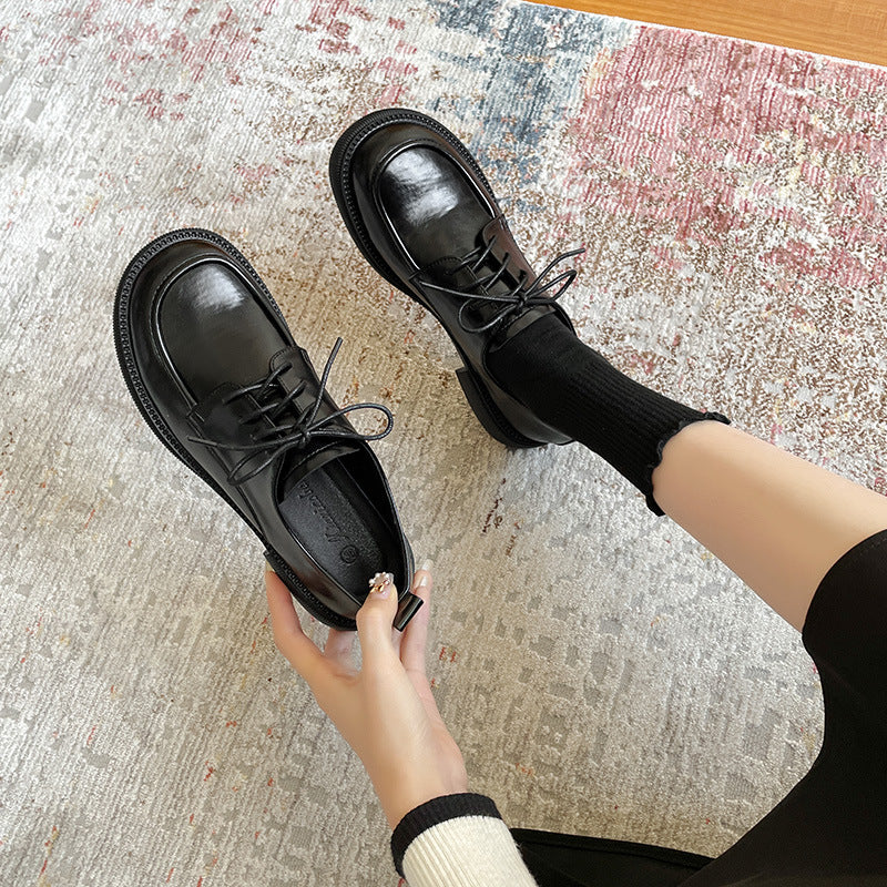 Women's Genuine Pumps Preppy Style Simple British Casual Shoes