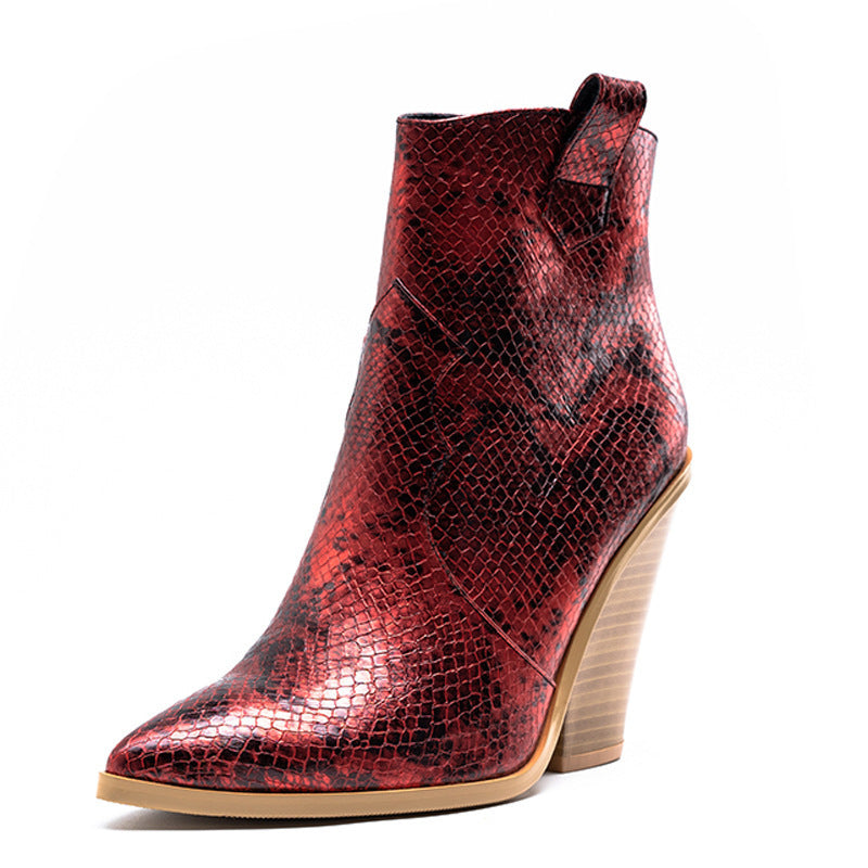 Autumn Chunky High Pointed Ankle Female Boots