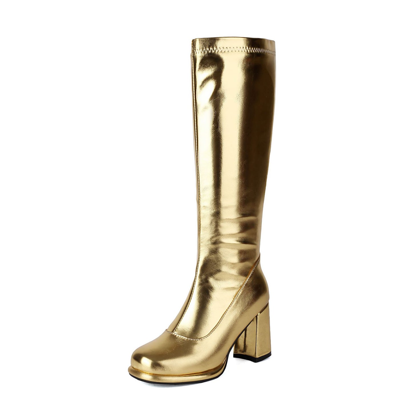 Women's Waterproof Platform Thick High Zipper Knight Women's Leather Boots