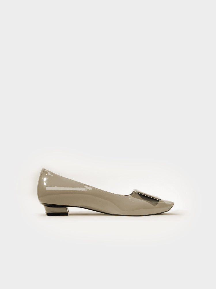 Women's Patent Low Classic Square Head Office Commute Women's Fashion Shoes