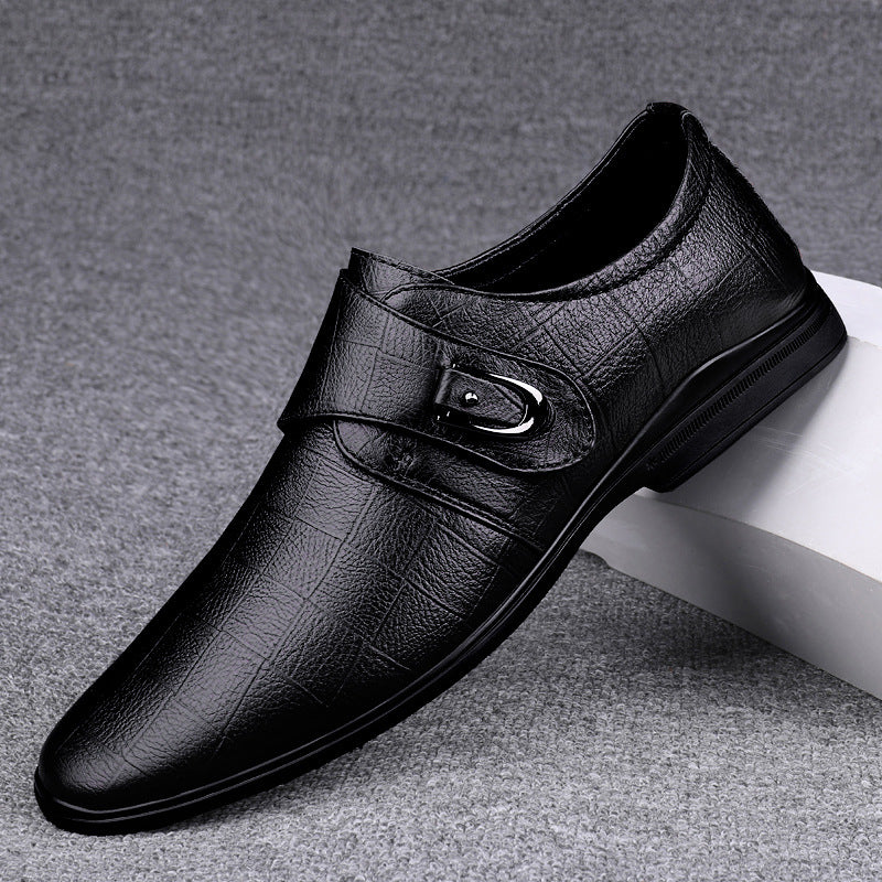 Men's First Layer Cowhide Formal Four Simple Leather Shoes