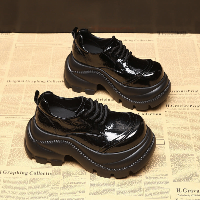 Women's Platform Height Increasing Insole Fashion British Loafers