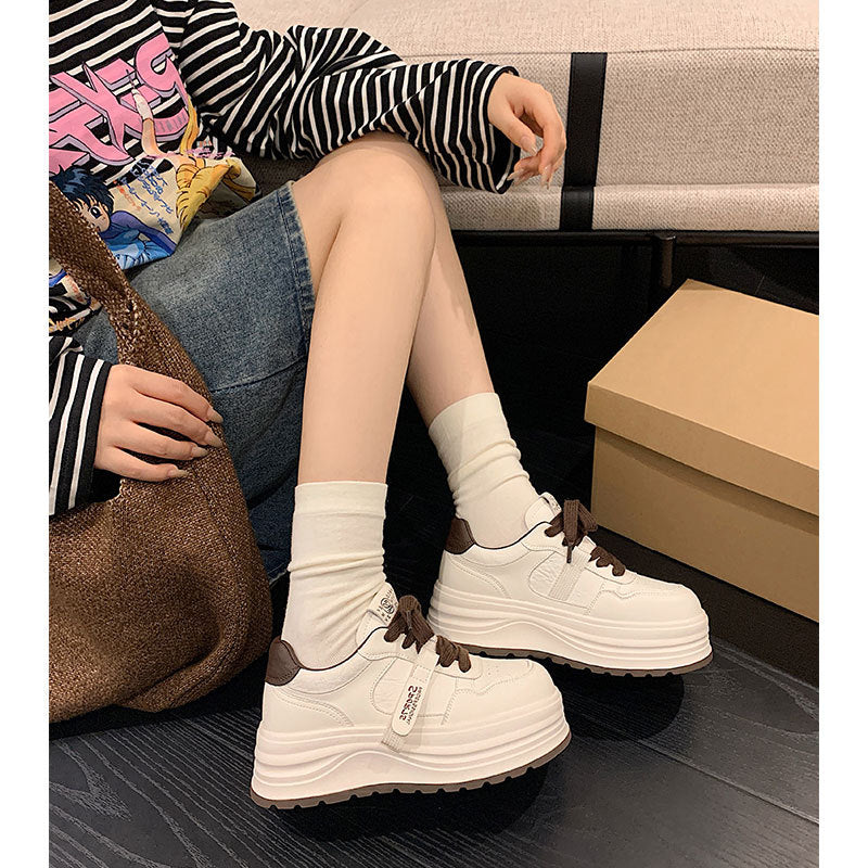 Women's Raise The Bottom White Spring Versatile Sneakers