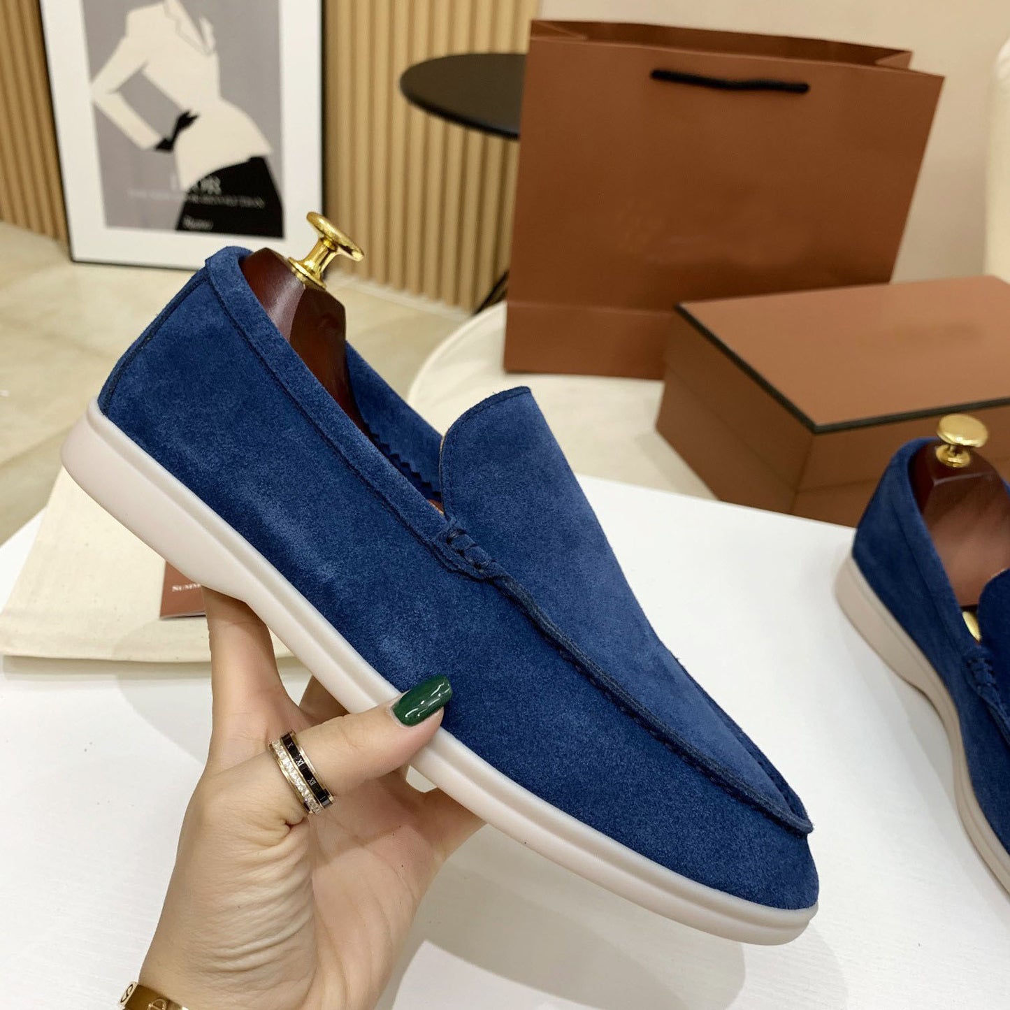 Women's & Men's High Slip-on Sheepskin Flat Large Size Loafers