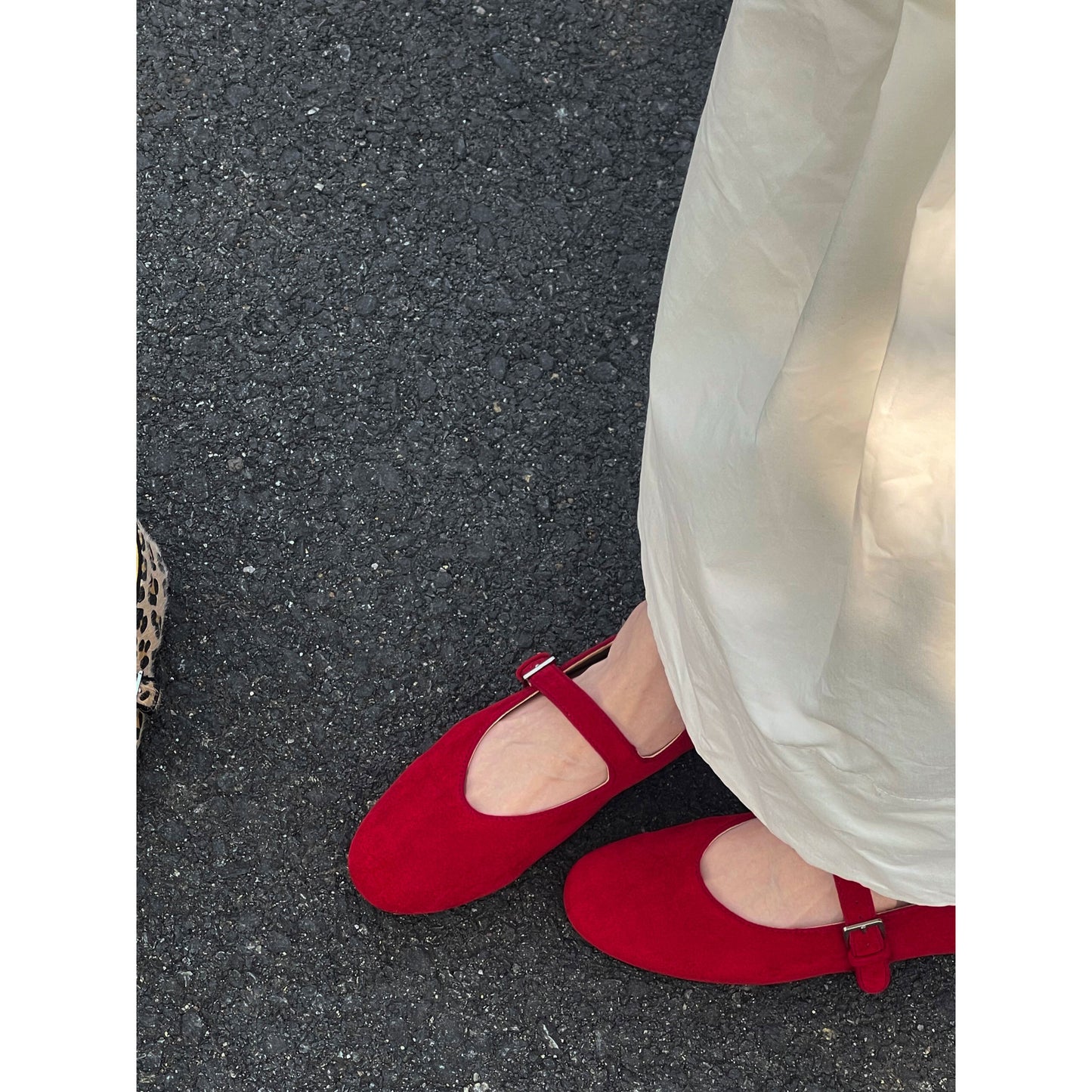 Women's Beautiful With Skirt Suede Red Shallow Women's Fashion Shoes