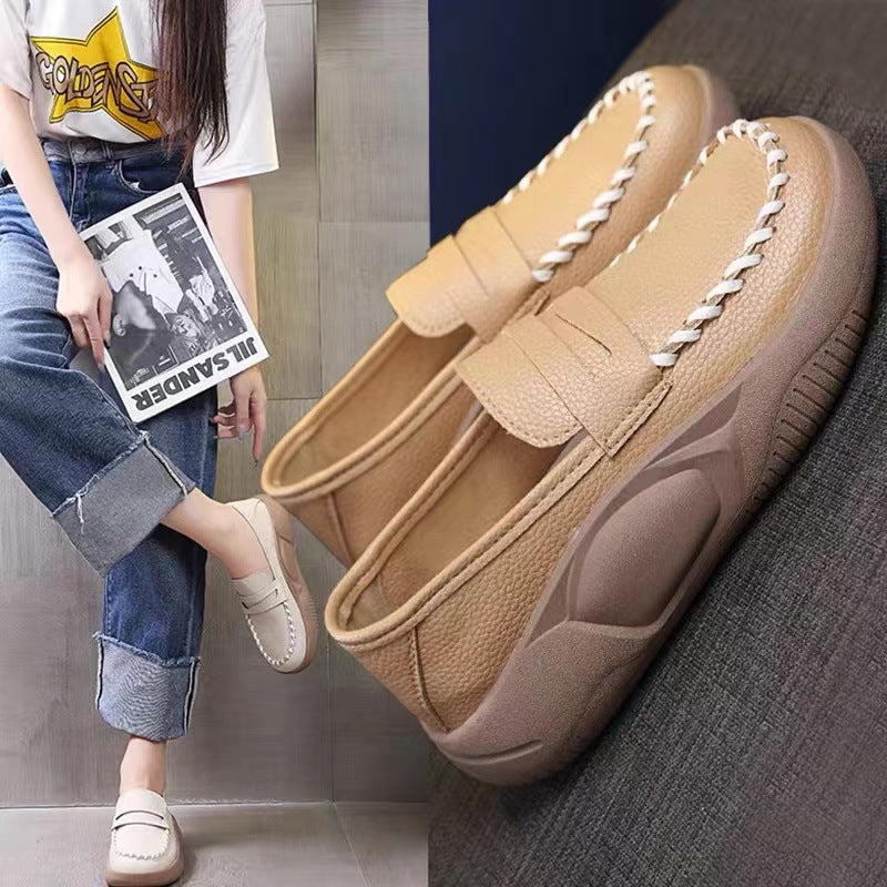 Women's Platform Soft Korean Style Slip-on Lofter Casual Shoes