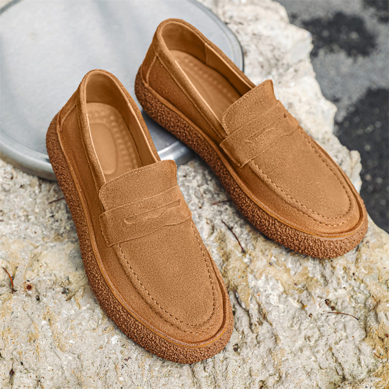Retro Suede Spring Fashionable Green Comfortable Casual Shoes