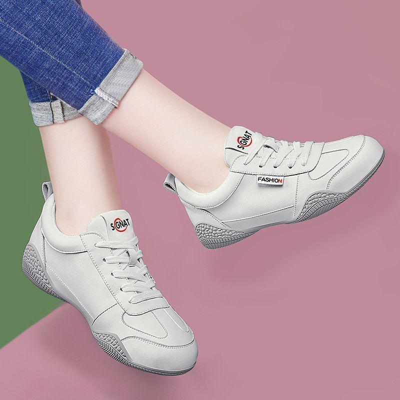 Women's White Comfortable Sports Platform Versatile Fashionable Sneakers