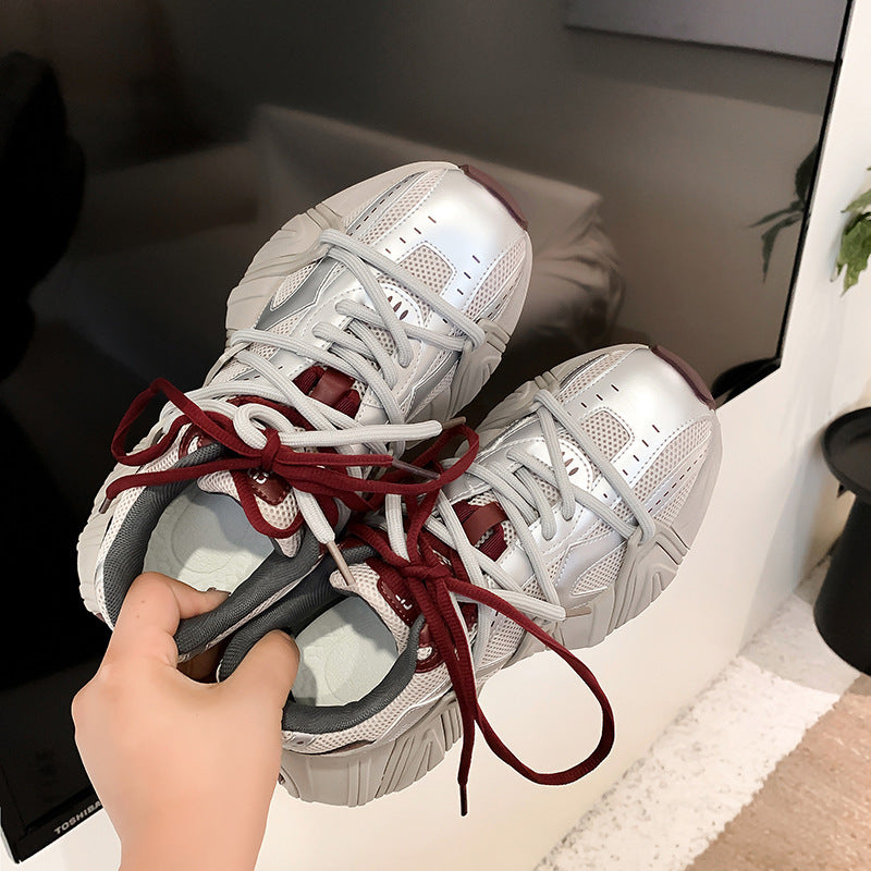 Women's Height Increasing Retro Mandarin Duck With Platform Women's Sports Shoes