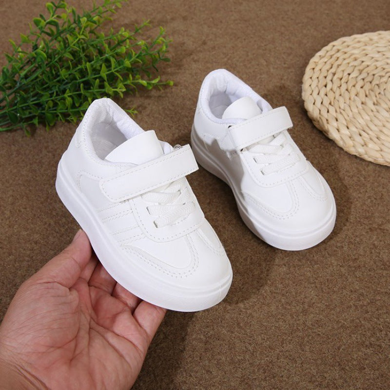 Children's Spring White Lightweight Moral Training Kid's Sneakers