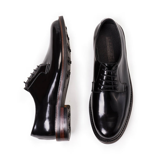 Men's Business British Black Glossy Formal Leather Shoes