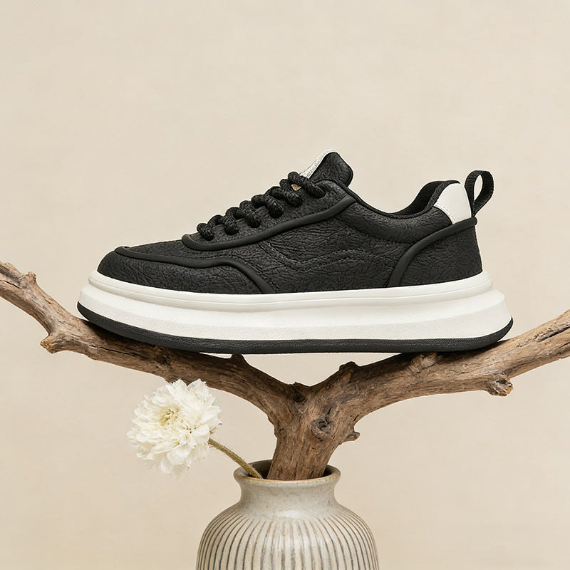 Men's Spring Korean Style Fashion Light Luxury Trendy Thick-soled Men's Board Shoes