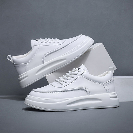 Men's Fashionable White Simple Board Preppy Style Sneakers