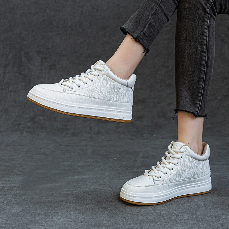 Women's Warm Slugged Bottom Board Lightweight Breathable Women's Leather Boots