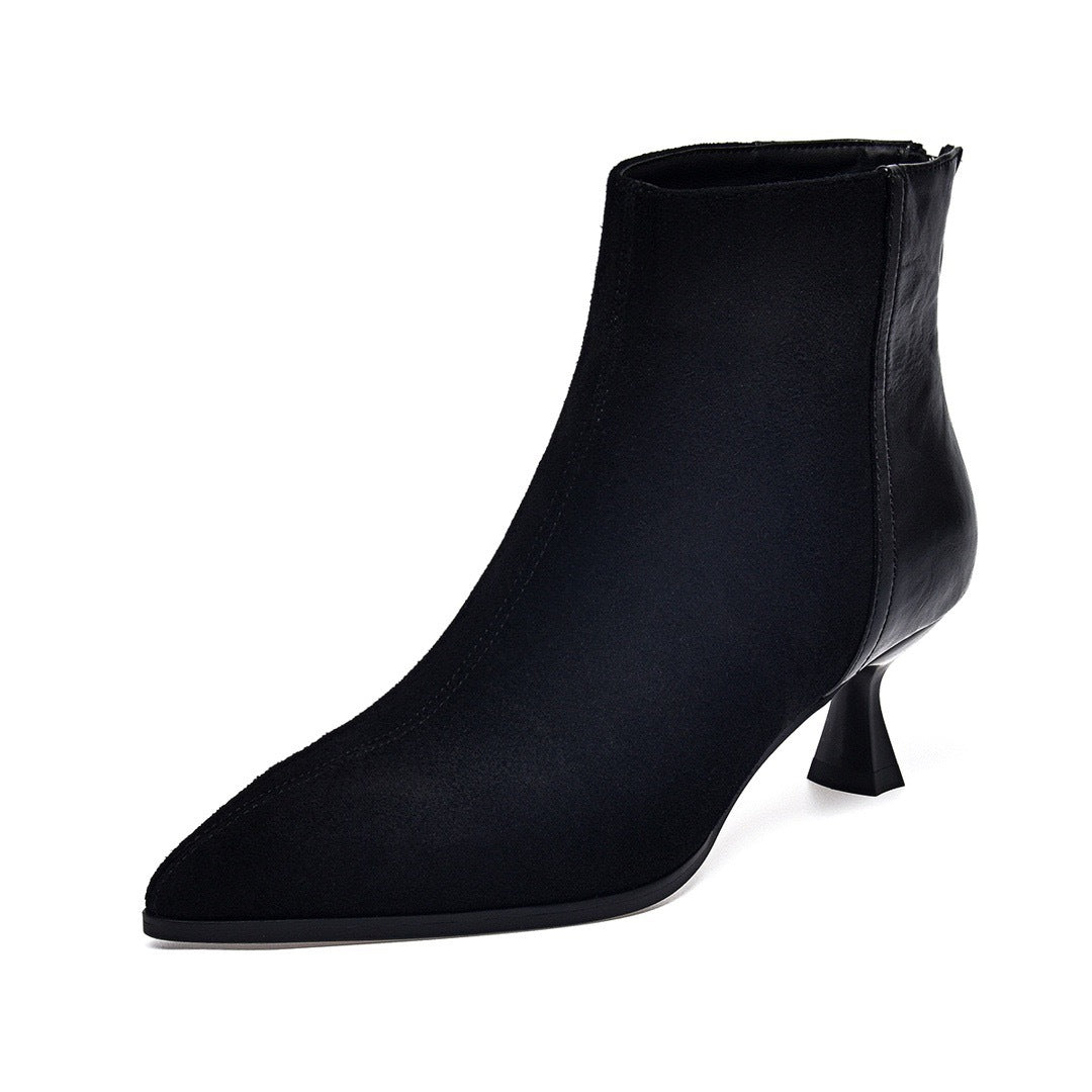 Women's French High Frosted Stiletto Ankle Small Heels