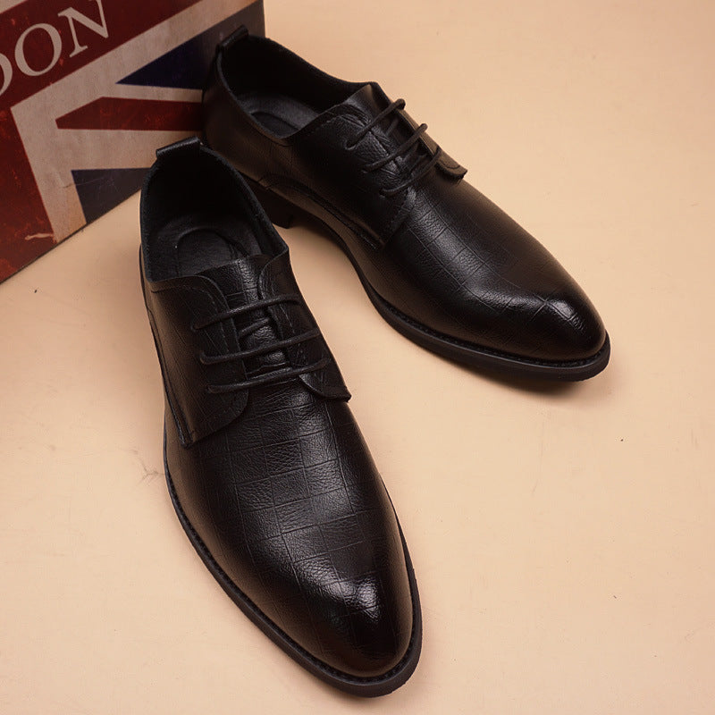 Trendy Korean Style Pointed Soft Breathable Comfortable Business Boys Leather Shoes