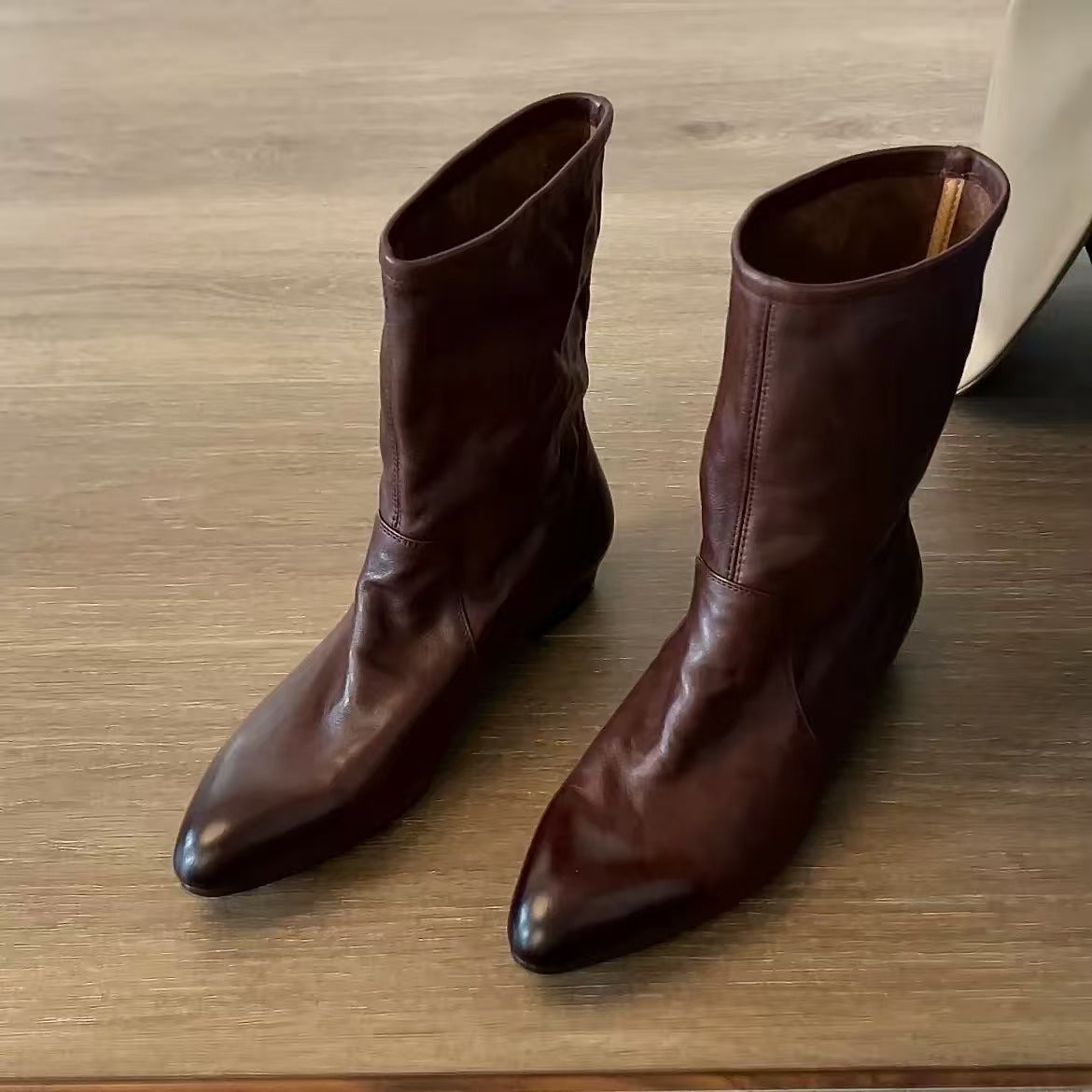 Women's Genuine Fashion Ankle High Sense Height Women's Leather Boots