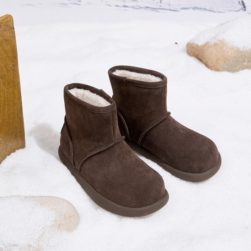 Women's Increasing Insole Fleece-lined Thickened Fur Integrated Small Potatoes Length Thermal Boots