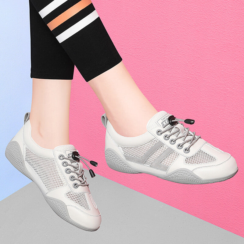 Women's Genuine Versatile White Hollow Mesh Surface Casual Shoes
