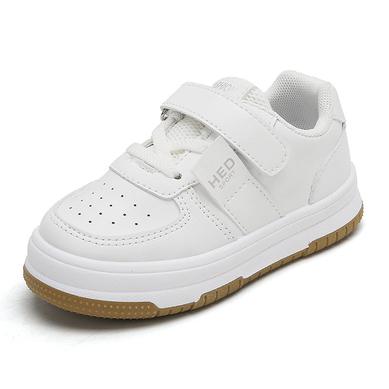 Children's White Lightweight Boy's Soft Bottom Kid's Sneakers