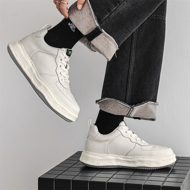 Women's & Men's White Couples For Sports Height Increasing Casual Shoes