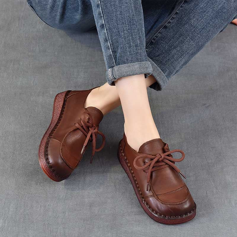 Women's Leisure Top Layer Vintage Soft Bottom With Women's Casual Shoes