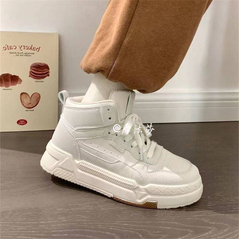 Women's Autumn High Top White Niche Fashion Sports Sneakers