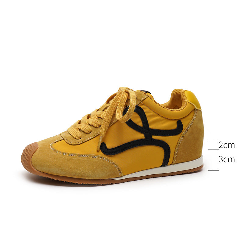 Women's Increasing Insole German Training Spring Niche Fashionable Flat Retro Red Casual Shoes