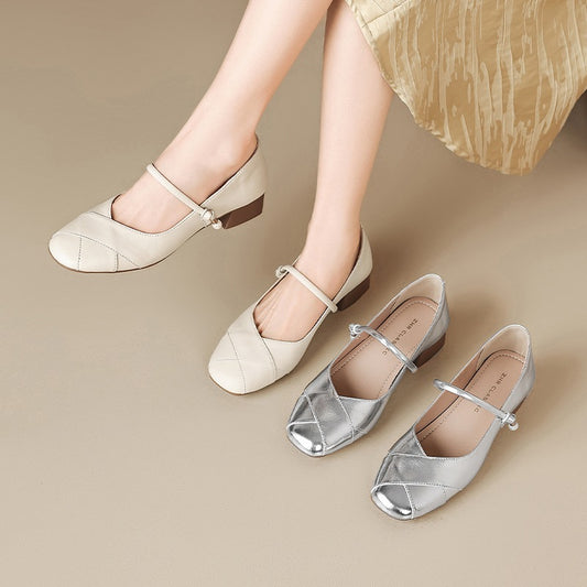 Women's French Style Mary Jane Commuter Buckle Heels