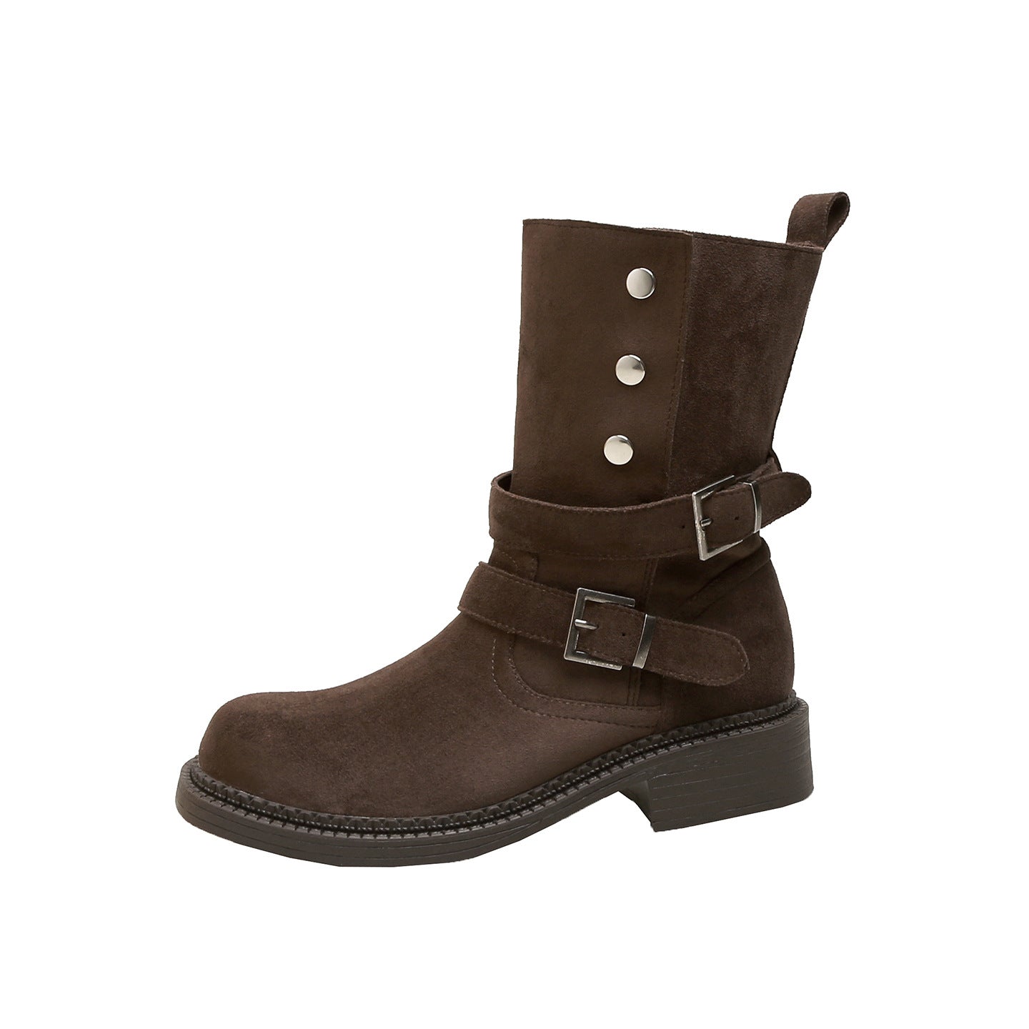Women's Style Thick Bottom Increased Autumn Ankle Belt Women's Leather Boots