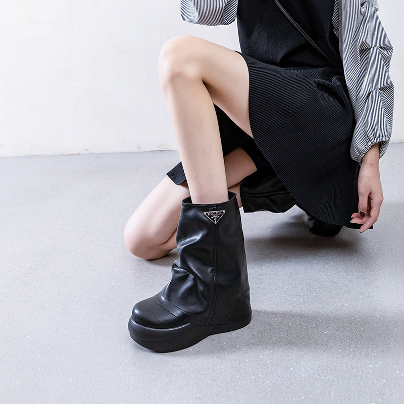 Women's Winter Muffin Thick-soled Small Fried Street Boots