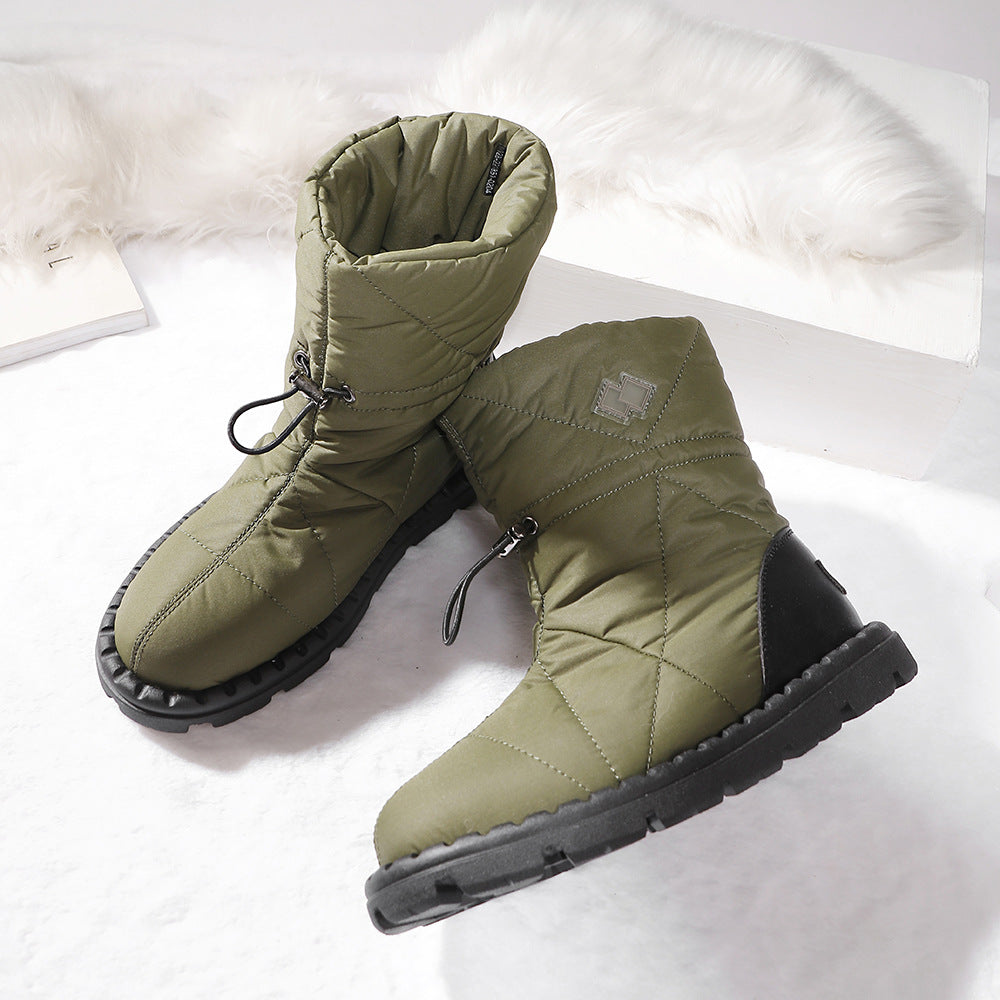 Office Version Russian Advanced Matte Dark Green Fashionable Snow Boots