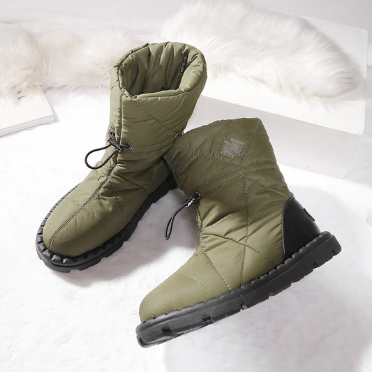 Office Version Russian Advanced Matte Dark Green Fashionable Snow Boots