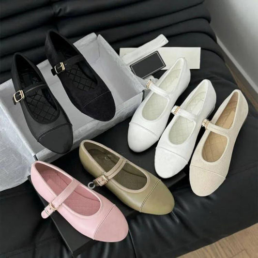 Style Genuine Strap Ballet Female Vintage Low-cut Mary Women's Casual Shoes