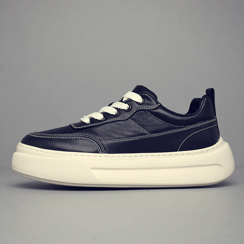 Men's Top Layer Cowhide Versatile Trendy Platform Men's Shoes