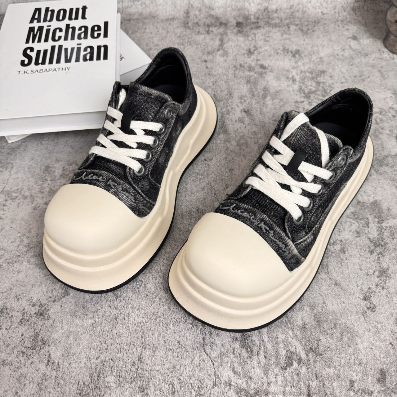 Women's Mickey Big Head American Retro Platform Height Sneakers