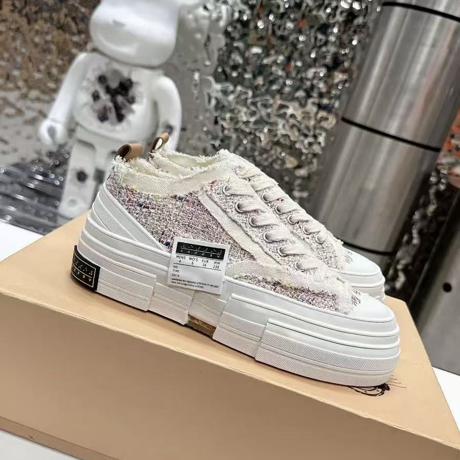 Beggar Vulcanized Hidden Platform Couple Real Canvas Shoes
