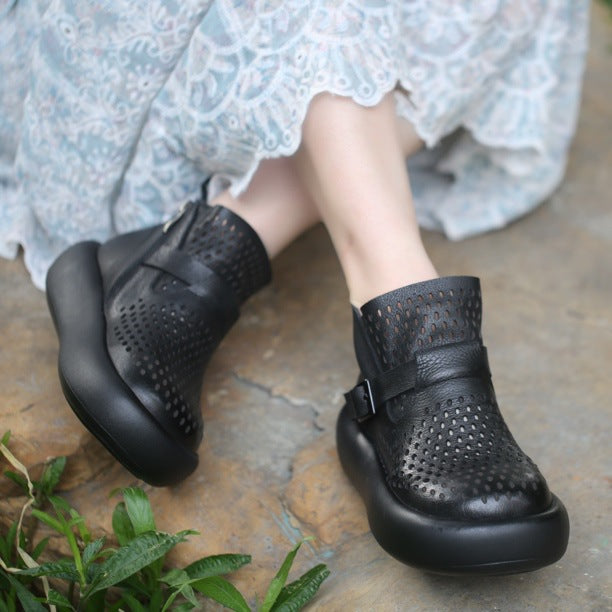 Women's Of Cowhide Bread Bottom Very Comfortable Hollow Are Too Large Women's Casual Shoes