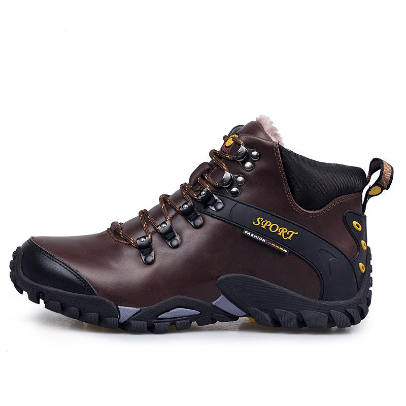 Men's Genuine Hiking Outdoor Travel Waterproof Fleece-lined Boots