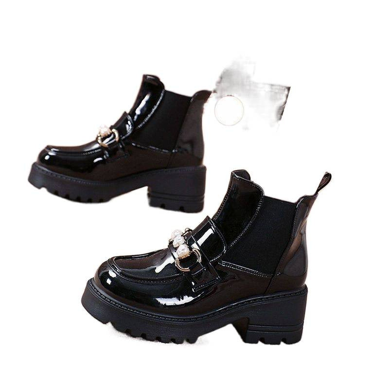 Women's Real Soft Chelsea Veet Martin For British Style Patent Short Boots