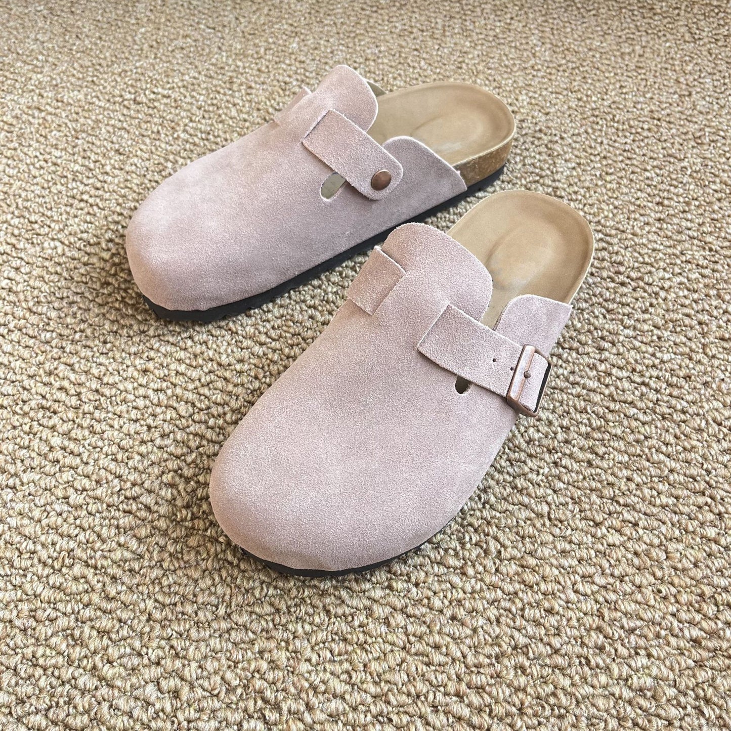 Women's Large Size Outer Wear Thick-soled Closed Toe Half Slip-on Women's Casual Shoes