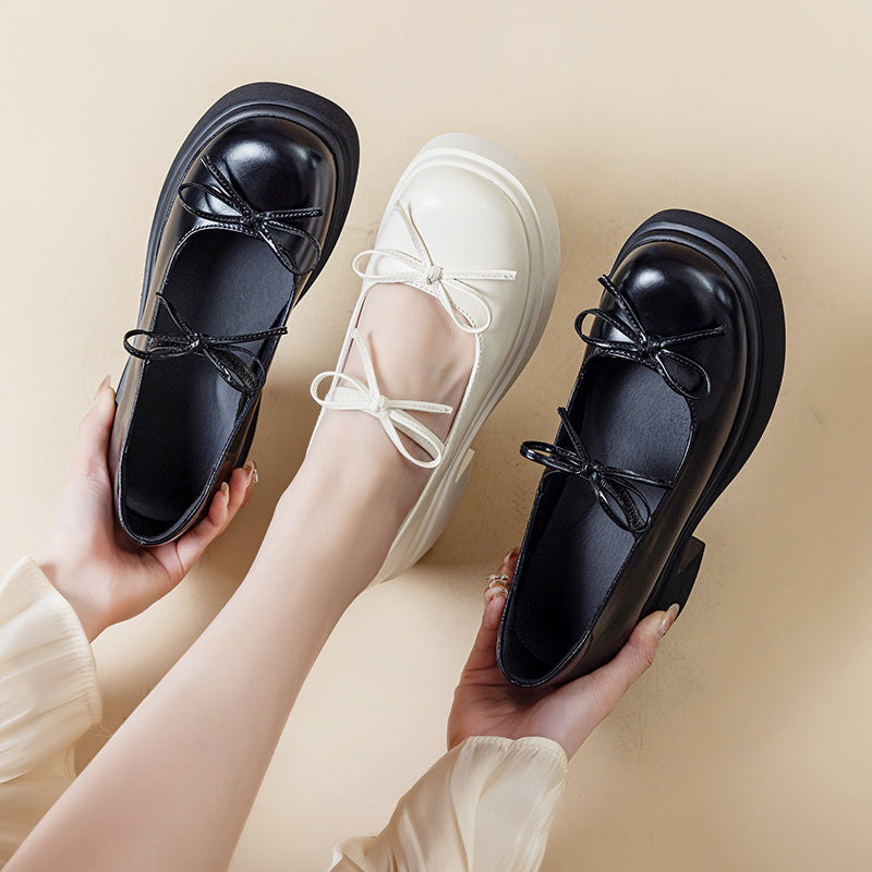 Women's Chunky Height Increasing Slip-on British College Style Women's Fashion Shoes