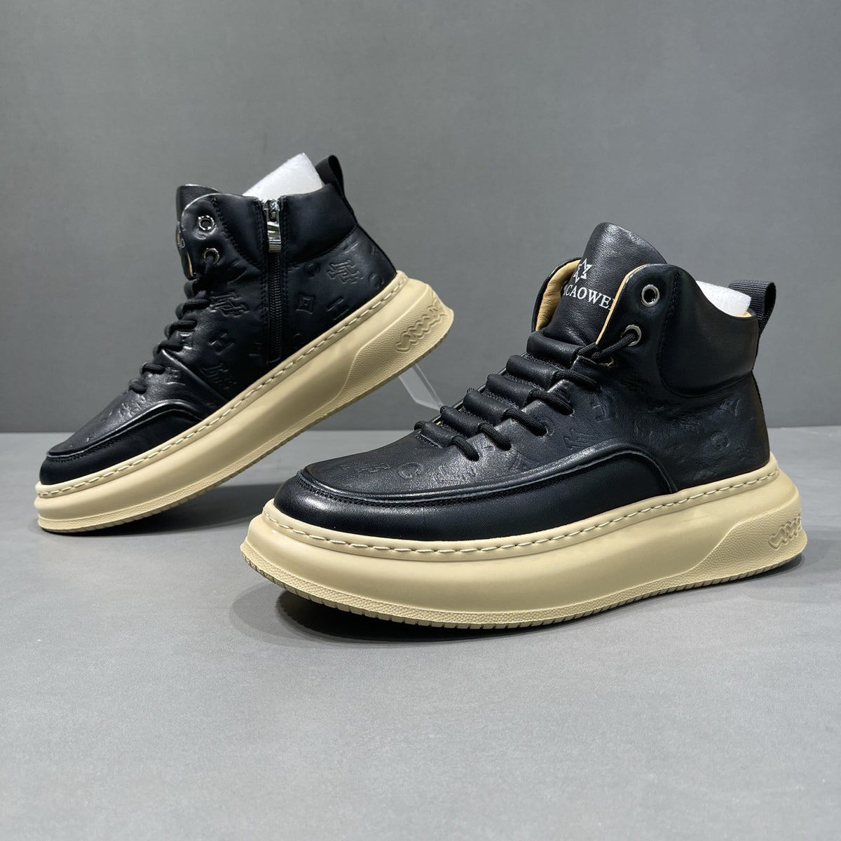 Men's White Affordable Luxury Printed Fashionable Platform Men's Sports Shoes